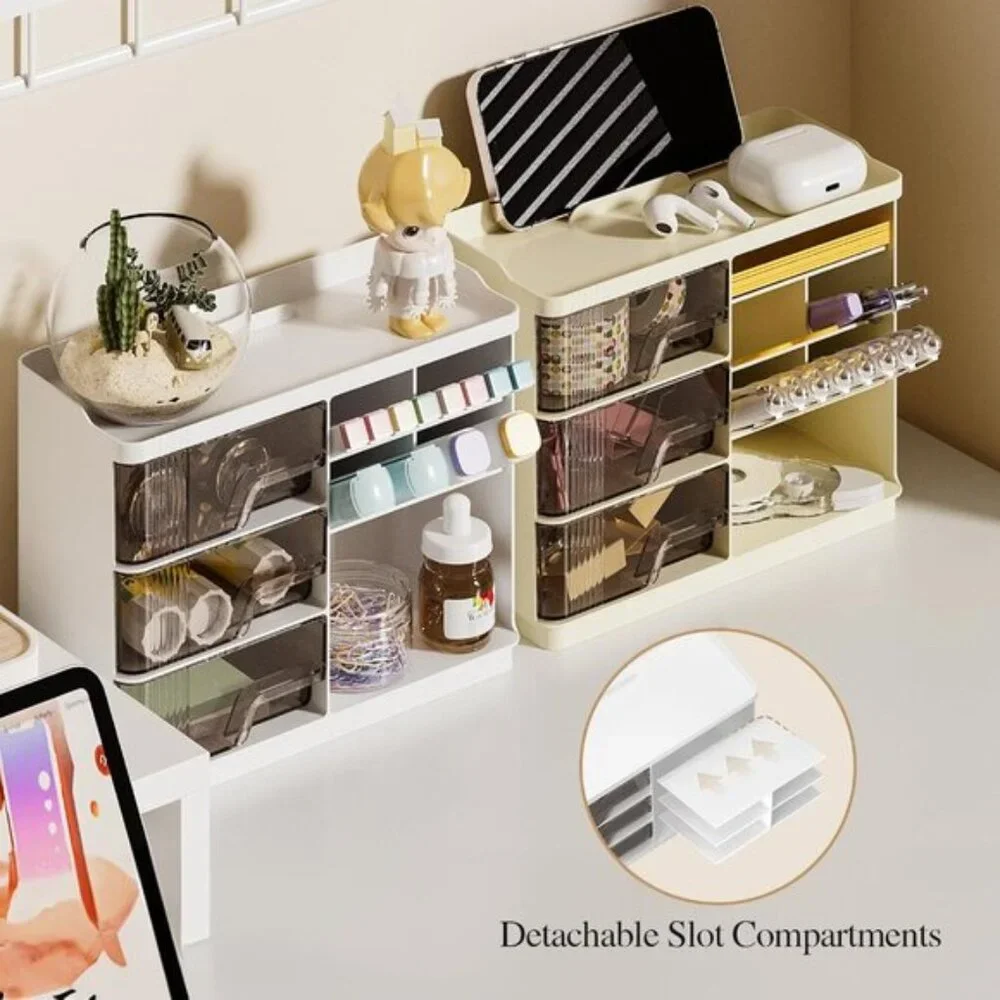 New Makeup Organizer with Drawers, Stackable Vanity Storage for Skincare & More